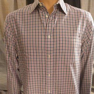 Button up Shirt Jos A Bank 1905 Checked Blue and Pink  size 16/34